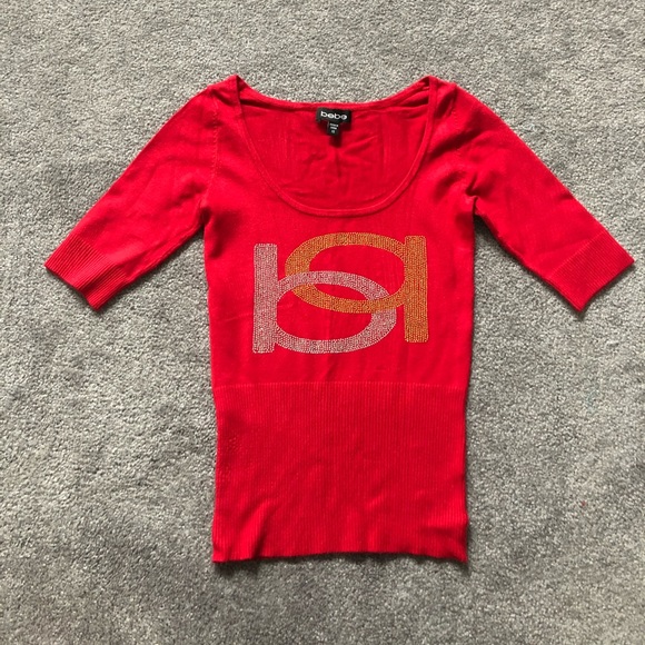 Bebe Red Sweater - Picture 1 of 5